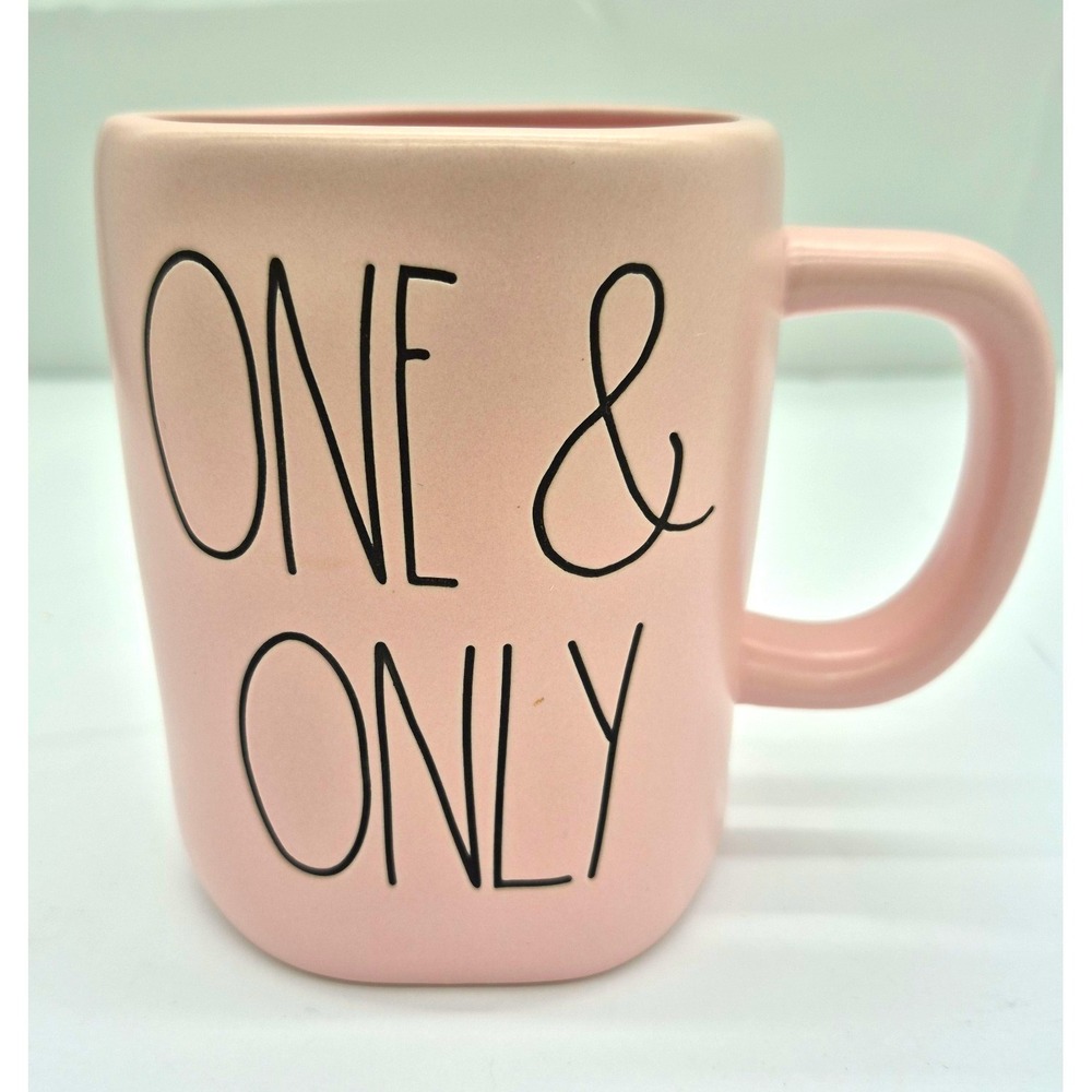 Rae Dunn Artisan Collection Pink ONE & ONLY Coffee Mug 16 oz Farmhouse 181